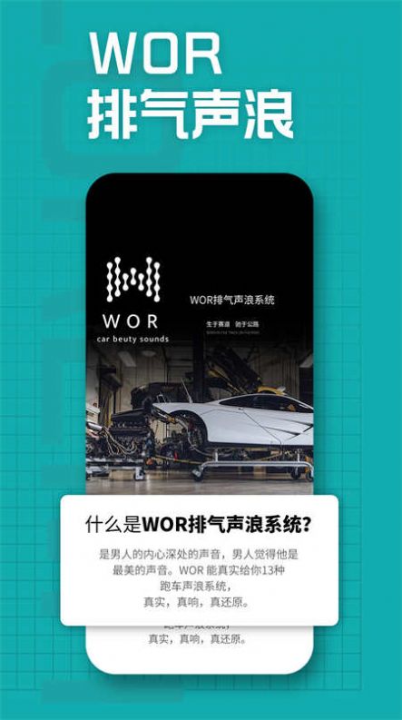 WOR排气声浪系统激活版小程序下载v1.0.0